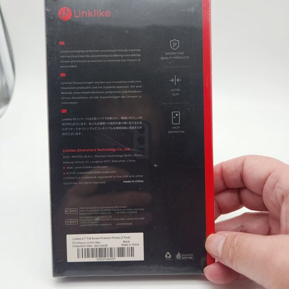 iPhone 12 Pro Max Screen Protectors 2 Pack Linklike Strong Protection - Picture 2 of 3